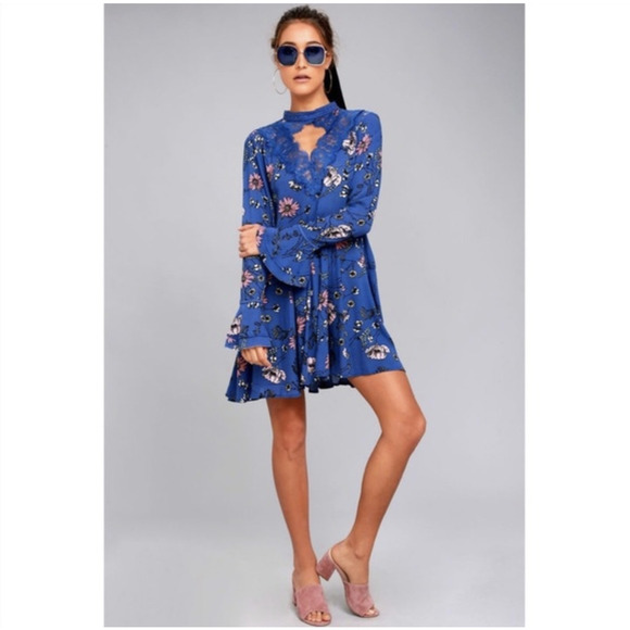Lulus Dresses & Skirts - Lulus New You Royal Blue Floral Mini Dress Med